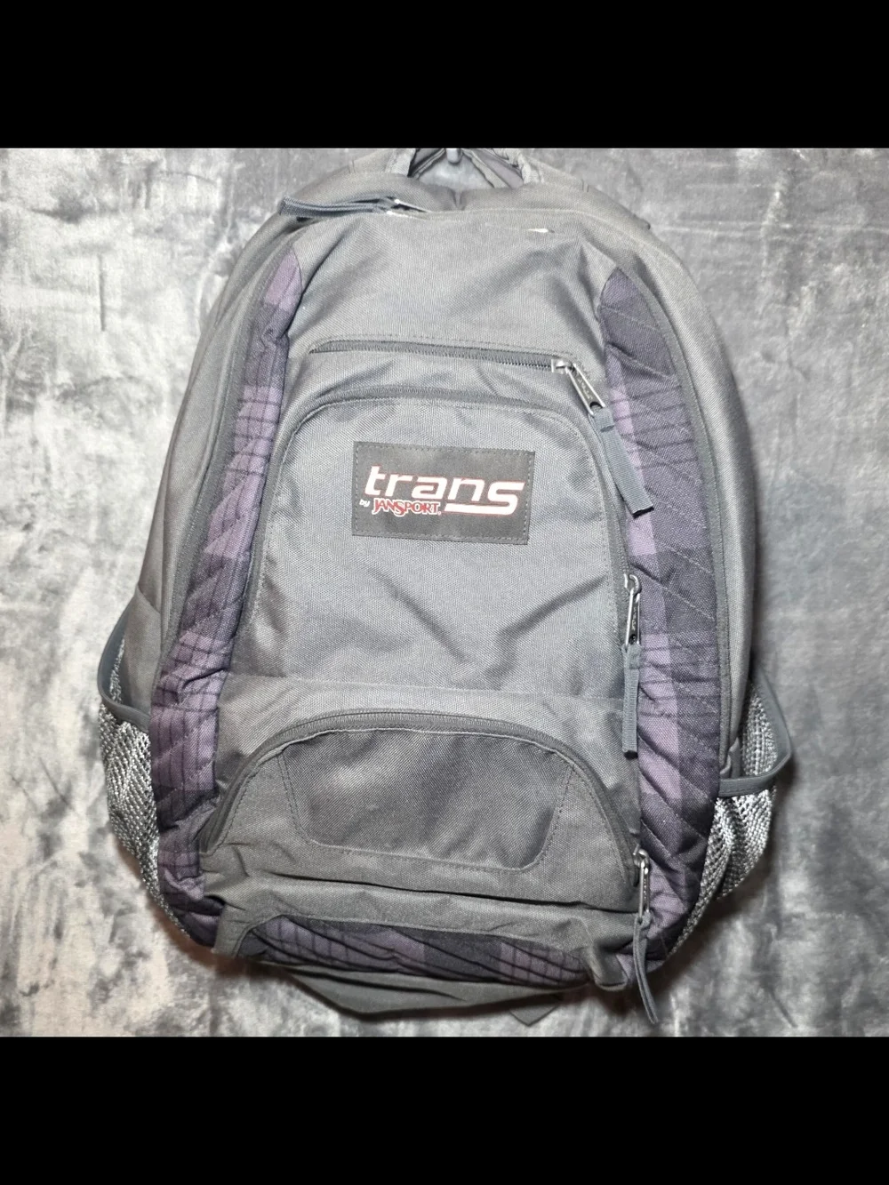 Jansport Gray and Purple Trans Backpack